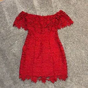 Off shoulder Red Lace Guess Dress
